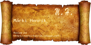 Márki Henrik névjegykártya
